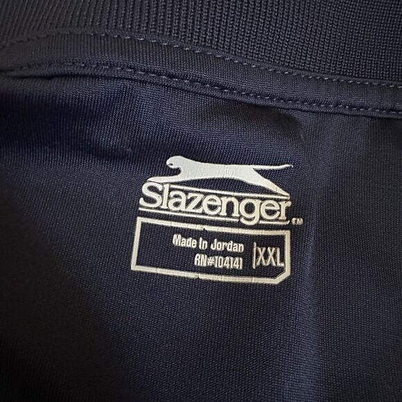 Men’s Slazenger Navy & White Striped Golf Polo Shirt - Picture 4 of 8